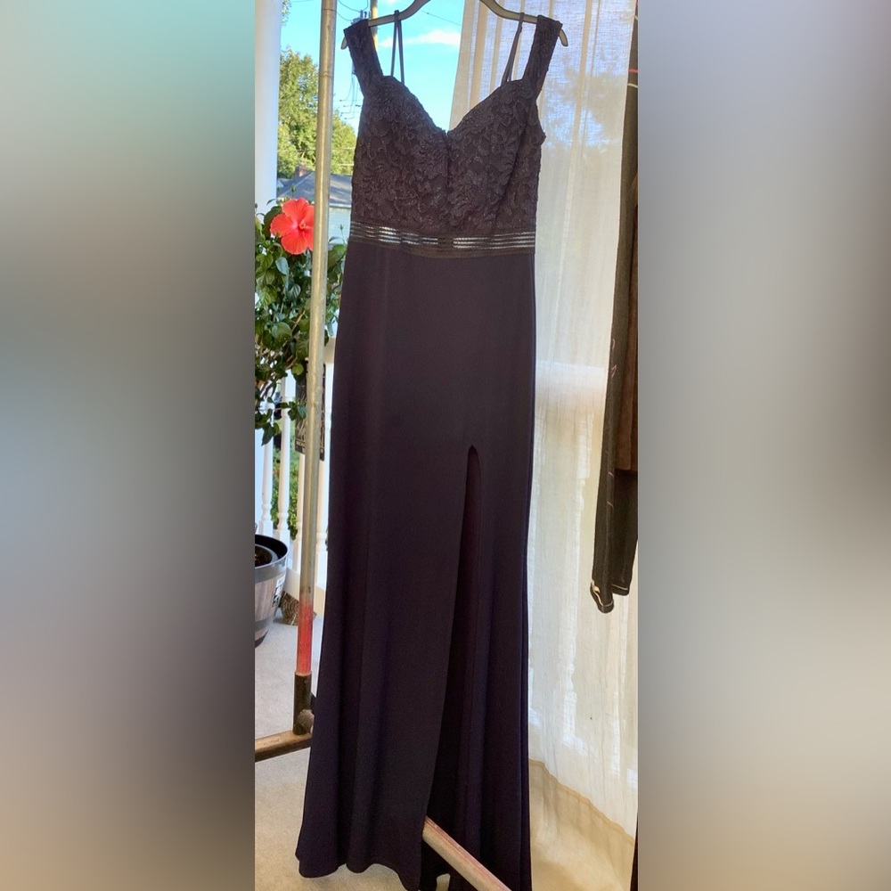 Windsor Deep Blue Lace Prom Dress